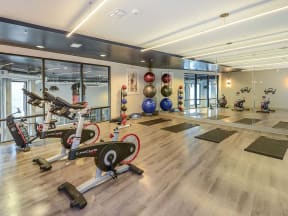 Yoga and Spin Studio at Aurora Luxury Apartments in Downtown Tampa, FL