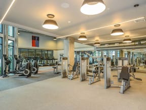 Professional Fitness Center at Aurora Luxury Apartments in Downtown Tampa, FL