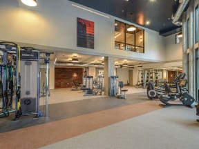 Two-Level Fitness Center at Aurora Luxury Apartments in Downtown Tampa, FL