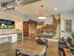 Fireside Lounge at Aurora Luxury Apartments in Downtown Tampa, FL