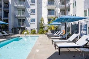 Enjoy the sunshine poolside at The Chandler in North Hollywood