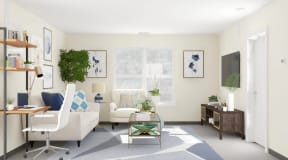 Living Room Rendering Wharfside Commons Renovations Affordable Apartments in Middletown CT