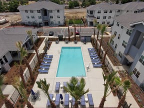 Pool Deck at The Retreat Affordable Apartments in Merced CA