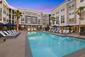 Resort-Style Pool at The Huntington Luxury Apartments in Duarte CA