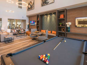 Club Room with Billiards at Parc at White Rock Luxury Apartments in Dallas TX