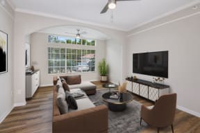 Living room with ceiling fan | Ashlar Fort Myers