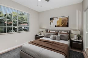 Bedroom with ceiling fan |Ashlar Fort Myers