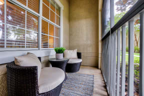 Homes feature private patios or balconies  | Estates at Heathbrook