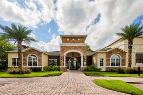 Entrance to clubhouse and leasing office  | Estates at Heathbrook