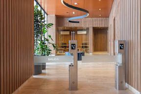 the lobby or reception area of the saba hotel tel
