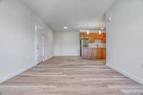 our apartments offer a hallway with wood flooring