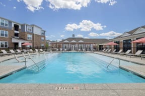 the preserve at ballantyne commons pool and apartment buildings