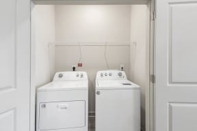a washer and dryer in a laundry room