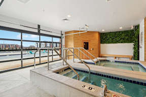 A swimming pool with a 3-foot depth marker.