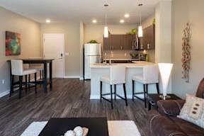 Kitchen And Living Area at Cosmopolitan Apartments, Pittsburgh, 15237
