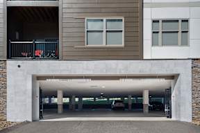 Entrance to parking garage at Cosmopolitan Apartments, Pennsylvania, 15237