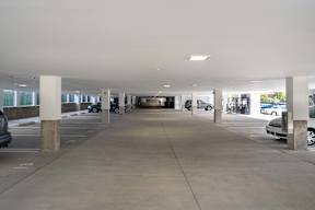 A parking garage at Cosmopolitan Apartments, Pittsburgh Pennsylvania