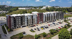 Aerial Building Exterior View at Cosmopolitan Apartments, Pittsburgh, PA 15237