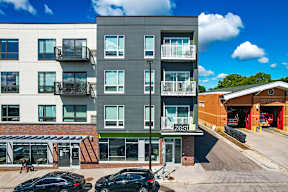Modern apartment building at Zest, Minneapolis, MN