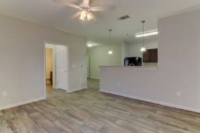 the heights at converse apartments with hardwood style flooring and ceiling fan