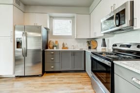 Model Kitchen with Stainless Steel Appliances