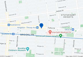 A map shows the area around Brooklyn and Stuyvesant Heights.