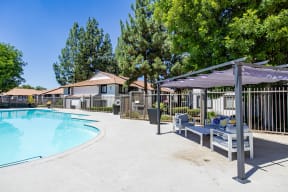 Luxury swimming pool facility at Riverside Apartments