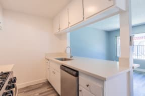the preserve at ballantyne commons apartment kitchen with sink and dishwasher