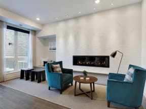 Community room with fireplace