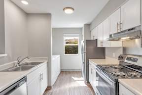 Arbor Crossings Apartments renovated kitchen in Muskegon, MI managed by Highlands Vista Group