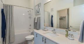 White quartz countertops in bathrooms