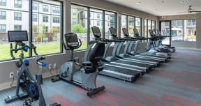 Fully equipped fitness center at 2000 West Creek Apartments, Virginia, 23238