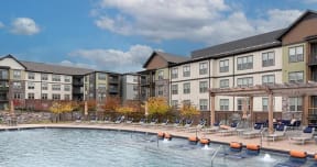Swimming pool with pergola at 2000 West Creek Apartments, Virginia, 23238