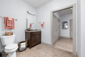 a bathroom with a toilet and a sink and a mirror