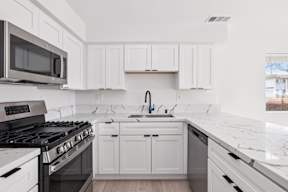 White Kitchen at Ocean Villas Apartments, Oxnard, California