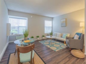 a living room with a couch and a table  at Skyline Heights LLC, Daly City, California