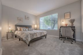 a living room with a couch and a large window at Danville Park, California