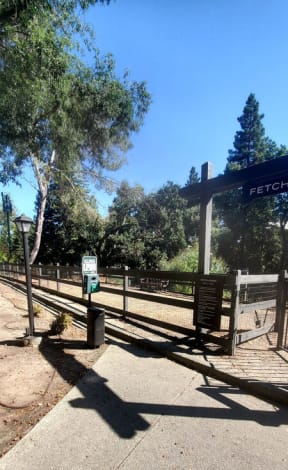 a fence and a sign at the entrance of a park  at Danville Park, Danville, California
