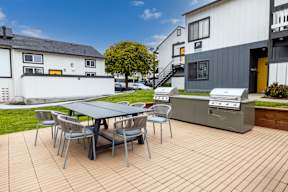 Outdoor Living Area Including Bbq's at The Gates at the Marina Apartments, California, 93933
