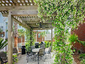 outdoor pavilion with seating