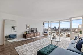 Living room with city views
