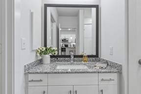 Minimal Bathroom at Legacy at Cibolo Apartments, Texas