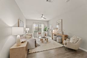 Bright Living Room at Legacy Flats Apartments, San Antonio, TX