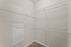 Closet with Shelves at Legacy Flats Apartments, San Antonio, TX