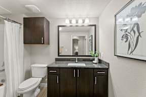 Master Bathroom at Legacy Flats Apartments, San Antonio, Texas