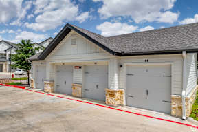 Two-car garage at Legacy at Cibolo Apartments, Boerne, 78006