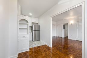 Newly renovated kitchen with stainless steal appliances  at Marleigh apartments located in Indianapolis, IN