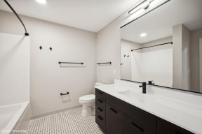 Harbourline Apartments, St Paul the preserve at ballantyne commons modern bathroom with shower sink and toilet