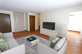 Alpine Apartments staged living room, Forest Lake, Minnesota