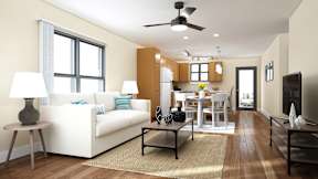 Large Living Room With Ceramic Tile Flooring at Sidney Village, Buckeye, Arizona